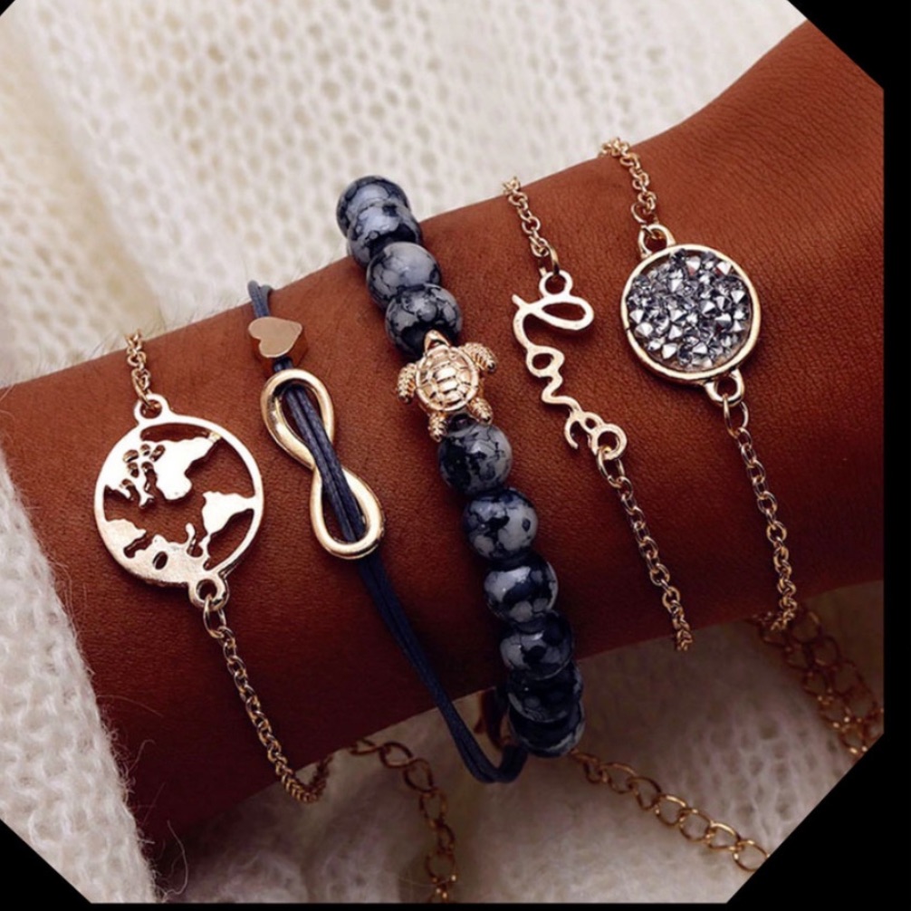 5pc Infinity Turtle Bracelets